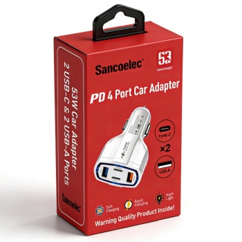 53W Car Charger 4 in 1 Universal Fast Car Charger