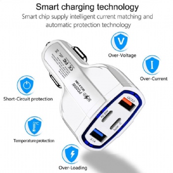 53W Car Charger 4 in 1 Universal Fast Car Charger
