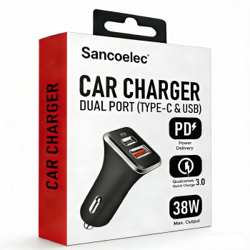 Dual USB PD Type-C Car Charger 38W